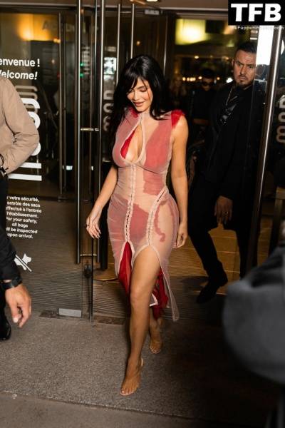 Kylie Jenner is Ravishing in Red Leaving Dinner at 1CChez Loulou 1D During PFW on myfansite.net